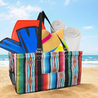 NGIL Extra Large Utility Tote Reusable Grocery Bag Oversized Collapsible for Groceries, Storage, Picnic, Beach (Zarape-black)