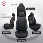 MIROZO Seat Covers Full Set, Car Seat Covers Blue Faux Leather Seat Covers Automotive Seat Covers Car Seat Protector for SUV 