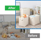 Bidtakay Extra Large Storage Baskets for Organizing Clothes Storage Bins 3 Pack Fabric Storage Bins for Shelves Linen Collaps
