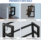 2 Pack Narrow Wall Mounted Shoe Rack for Small Spaces, Hanging Shoe Rack Holds 8 Pairs, 17"-30"Adjustable Heavy Duty Wall Sho