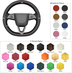 MEWANT DIY Stitching 3D Style Steering Wheel Cover Wrap for Tesla Model 3 Highland 2023-2025/Model Y 2025 Highland for Tesla Model 3/Model Y Accessories(3D Style)