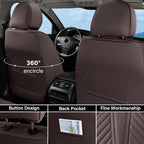 Coverado Car Seat Covers Full Set, Faux Leather Seat Covers for Car, Luxury Automotive Seat Covers Waterproof Car Seat Protec