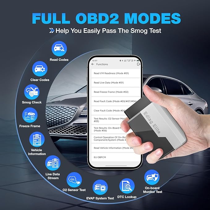 Ediag Elite KINGBOLEN Bluetooth OBD2 Scanner, Lifetime NO Cost Update Bidirectional Scan Tool for iOS & Android, Wireless Full