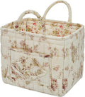 Boho Fabric Storage Basket, Large Capacity Laundry Basket, 12.2'' x 10.23'' x 10.23'' Collapsible Laundry Hamper with Easy Ca