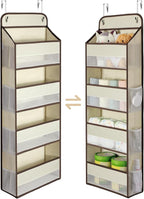 Yecaye 1 Pc 5 Tier Over the Door Organizer with 15 Pockets | 44lb Load Over the Door Storage | No Sagging Closet Organizers a