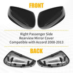 Passenger Right side Mirror Caps Compatible with Accord 2008 2009 2010 2011 2012 Black Exterior Side Mirror Cover Rearview Mirror Caps Mirror Housing