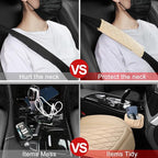 2 Pack Leather Front Car Seat Covers, Universal Sideless Car Seat Protectors with Storage Pocket and Seat Belt Pads, Waterpro