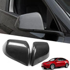 YHCDSEA Rearview Mirror Guard Cover for Tesla Model Y, Side Mirror Cover Exterior Accessories fit for Model Y 2024 2023 2022 2021 (Glossy Carbon Fiber Pattern)