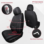 FREESOO Car Seat Covers Front Seats - Luxury Breathable Waterproof Faux Leather Car Seat Cover Protectors with Lumbar Support