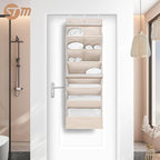 STORAGE MANIAC Over the Door Shoe Organizer with Curtain Dustproof Heavy-Duty Large Deep Pocket Hanging Shoe Organizer for Cl