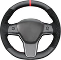 MEWANT Hand Stitched Steering Wheel Cover for Tesla Model 3 2017-2023 / Model Y 2020-2023 for Tesla Model 3/Y Accessories