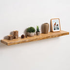 fuqing Live Edge Floating Shelves for Wall 40 inch, 8 Inch Deep Solid Elm Wood Floating Wall Shelves - Rustic Wooden Shelves 