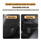 Back Seat Car Organizer,5 in 1 Multifunctional Car Backseat Storage Box with Trash Can Drink Cup Holder Tissue Box, for Hold Phone,Snacks, Drinks, Handbag-Black