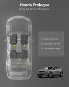 Floor Mats for Honda Prologue/Chevrolet Blazer EV 2026-2024 & Cadillac Lyriq 2026-2023 All Weather TPE Custom Fit Floor Liners Cover Protector for Honda Prologue Accessories, Black
