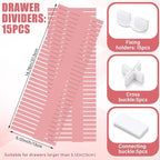Blosssound 15 Pcs 5.12 Tall Drawer Divider Adjustable Drawer Organizer DIY Ultra Deep Storage Organizer Separator with Fixed 