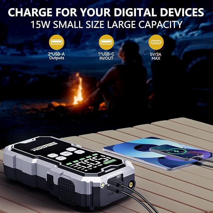 Jump Starter with Air Compressor, 7000A 26800mAh 150PSI Portable Car Battery Jump Starter (All Gas/10.0L Diesel), Jump Box