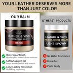 Leather Recoloring Balm and Leather Repair Kit for Furniture, Beige Leather Dye for Couches, Car Seats, Leather Paint & Stain