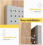 Peg Board,4 Pack Metal Pegboard Panels with 8 hooks,PegBoard Wall Organizer,16"x12" Steel PegBoard for Walls,Tools,Garage,Off