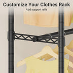VIPEK 2Pack Hanger Rail Durable Metal Support Rail for 15.7" Wide Wire Shelf Clothes Rack, Quick Installation