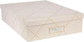 Bigso Oskar Fiberboard Label Frame Document Letter Box for Important Paperwork A4 or Letter Size - Durable Keepsake Box with 