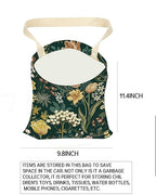 Car Trash Can, Durable Hanging Car Trash Garbage Bag, Cute Automotive Garbage Cans Organizer, Cute Green Floral