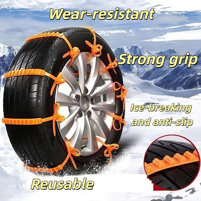 Car Snow Chains Compatible with MG ZS GS HS EZ, Snow Tires Chains, Easy Install Anti-Slip Tire Traction for Snow and Ice, Pas