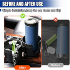 Car Double Cup Holder Extender, Multifunctional 2-in-1 Auto Drink Holder Insert with Adjustable Base, Portable Cup Holders Adapter, Universal Car Beverage Organizer for Bottle, Snack (Black)