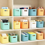 ORGIDOL 10 Pack Colorful Plastic Storage Bins, Storage Container for Organizing, Colored Storage Boxes with Handle for Shelve