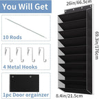 TAHAVICE 10-Tier Large Size Over The Door Shoe Organizer, Holds 30 Pairs Hanging Shoe Rack with Deep Pockets for Closet, Spac