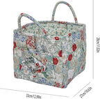 Boho Fabric Storage Basket, Large Capacity Laundry Basket, 12.2'' x 10.23'' x 10.23'' Collapsible Laundry Hamper with Easy Ca