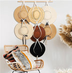 ZYP 7 Hats Style Macrame Hat Hanger Hat Rack for Wall,Women Decor Hat Holder,Bobo Hanging Hat Organizer Storage,Hats Display 