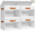 Homsorout Large Storage Bins with Lids - 4 Pack Foldable Decorative Organizers with Clear Windows & Handles, Cube Storage Org