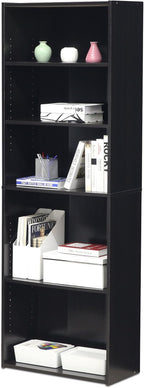 FURINNO Wright 5-Shelf Bookcase, Cinnamon Cherry