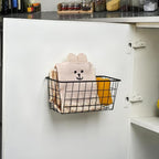 Toplife Kitchen Hanging Basket, No Drilling Cabinet Door Organizer Rack, Wall Adhesive Basket for Cabinet, Cupboard Door, Bat