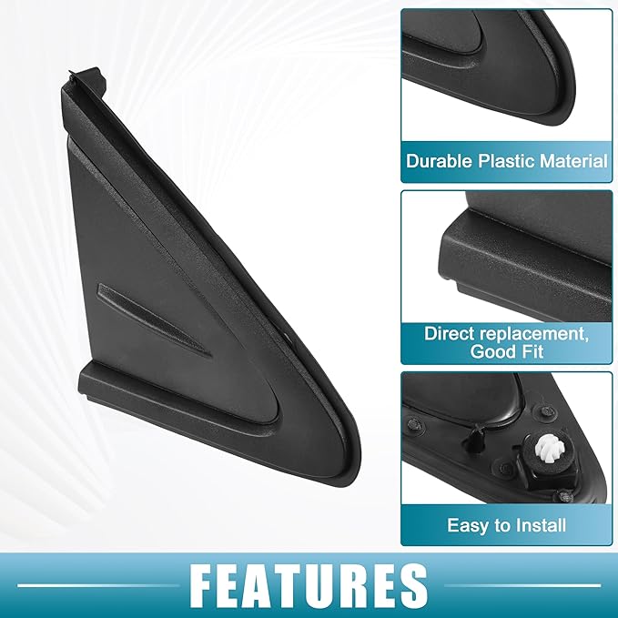 Front Right Door Mirror Corner mudguard Triangle Cover Trim No.60117-02370 Rearview Triangle Trim Panel for Toyota Corolla 2019-2021 Plastic Black