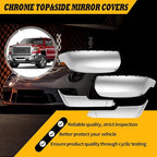 Chrome Side Mirror Cover Cap Trims Compatible with Silverado Sierra 2500 3500 HD 2020-2023 Top&Side Door Exterior Rearview Mirror Cap Rearview Mirror Housing