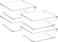 4 Pack Drawer Organizer - 6" X 6" Clear Acrylic Storage Bins with Non-Slip Pads, Versatile Desk Tray for Makeup, Jewelry, Kit