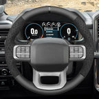 MEWANT Hand Stitch Steering Wheel Cover for Ford F150 Lightning F350 F450 Expedition 2022-2024 Ford F150 Truck Accessory