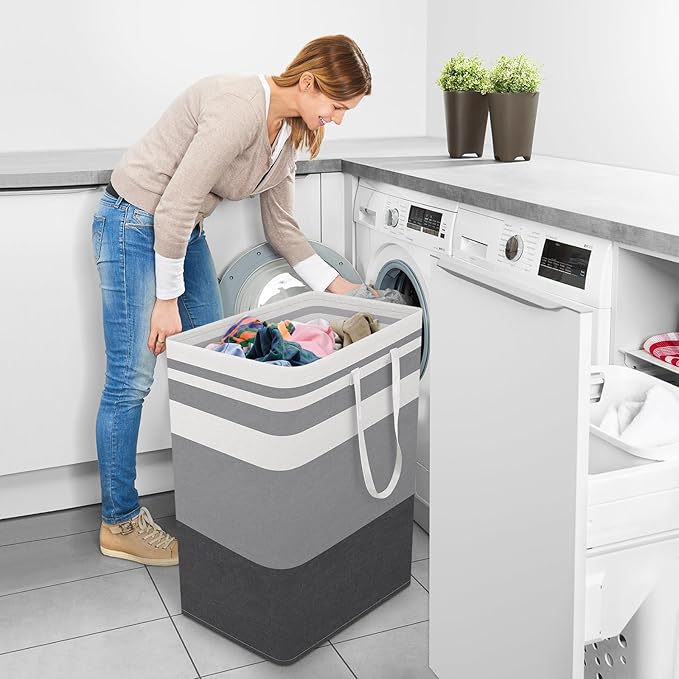 StorageRight Laundry Basket Hamper Large Collapsible Laundry Hamper with Easy Carry Handles，Freestanding Clothes Hampers for 