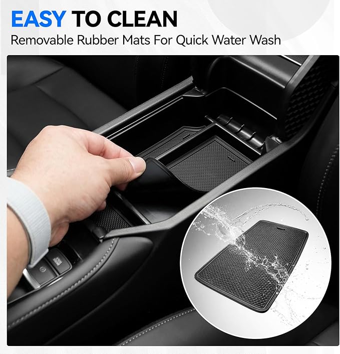 ELECFRESH 2PCS Center Console Organizer Tray for 2026 2023-2025 Honda Accord Accessories, Glove Storage Box wiht Aremrest Hidden Storage Box for Honda Accord