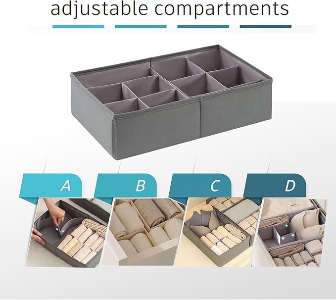 Drawer Organizer Clothes, Adjustable Dividers and Can Change the Size of the Dividers According , Can be Used in the Bedroom,