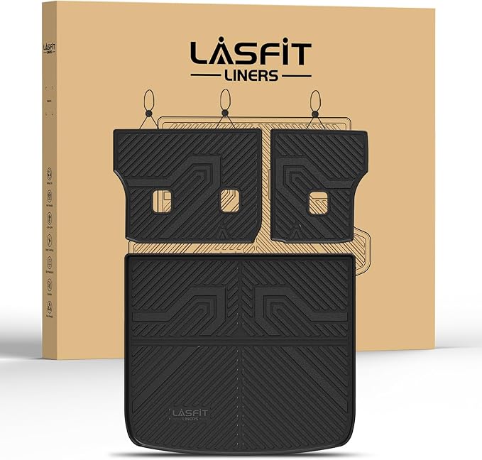 LASFIT Cargo Mat for Jeep Cherokee 2014-2018 All Weather TPE Custom Fit Rear Backrest Mat Trunk Seatback Cargo Liner, Black