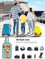 Luggage Tags Built-in Anti-Loss Tracker, Luxury Leather Luggage Tags for Suitcase, Travel Bags, Backpacks, Travel Organizer f