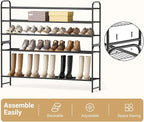 KEETDY 3-Tier Long Shoe Rack for Closet Metal Shoe Organizer for Entryway, Wide Stackable Shoe Storage Shelf with Sturdy Wire