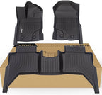 VIWIK 2019-2023 Ford Ranger Floor Mats Supercrew - Custom Fit All Weather Protection, TPE, 3D Scanning Design for 1St & 2Nd Row, Non-Slip, Waterproof, and Stain-Resistant
