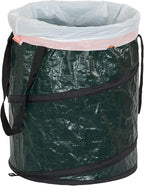 Household Essentials Pop Up Hamper, Pop Up Camping Trash Can, Great for Outdoor or Indoor Use, Portable and Collapsible with Zippered Top, Green