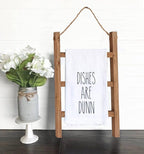 Joy Choice Farmhouse Style 16" Wood Blanket Ladder - 3-Tier Wall Hanging Rack for Living Room, Kitchen, Bathroom (Natural)