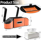 7-in-1 Car Seat Back Organizer, Headrest Storage with Cup Holder, Tissue Box & Trash Can, Fits Most Cars SUVs Trucks - Designed for USA Roads (Orange)