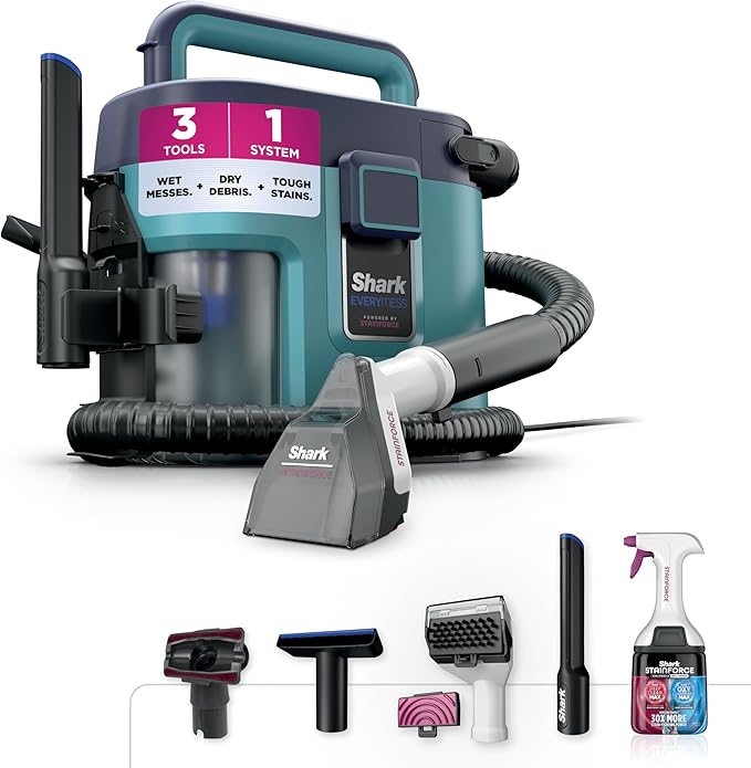 Shark EveryMess™ | Ultra-Powerful 3-in-1 Wet Vac, Dry Vac, & Stain Eliminator | StainForce Technology, Perfect for Homes, Pet