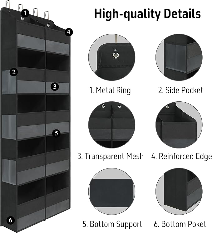 Giraffe Creation Over Door Hanging Organizer with 10 Large Capacity Pockets, Ideal Storage for Closet, Bathroom, Nursery, Bed